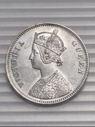 1875維多利亞女王印度壹盧比銀幣