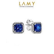 Khuyên tai bạc LAMY Square Sparkle Earrings Blue 3048BLU - Khuyên tai nữ cao cấp S925 ALE