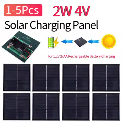 2W 4V Portable Solar Panel Solar Charging Panel Solar Panel Charger for 1.2V 2xAA Rechargeable Batte
