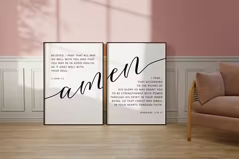 3 JOHN 1:2 Christianity Bible Verse Wall Art Prints Canvas Painting Poster Picture For Living Room H