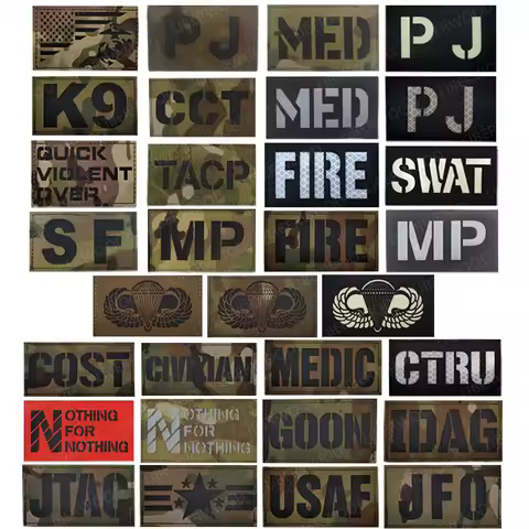 Laser Cutting MED IDAG FIRE COST JFO GOON Infrared Reflective Patch PJ CCT K9 SF USAF Tactical Badge
