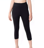 Quần Legging Nữ LN361-b lửng túi trước màu đen cao cấp thun co giãn 4 chiều vải đẹp dày thoáng mát k