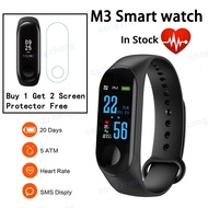~ 【Buy 1 Free 2】 M3 Smart Band Wristband Heart rate monitor Sport Pedometer Bracelet Fitness tracker Blood Pressure Watch