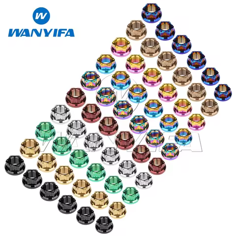 Wanyifa Titanium Nut M6 M8 M10 M12 1.25 Pitch M14 1.5 Pitch M16 1.5 Pitch Torx Flange Hexagon Nuts T