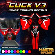 Honda Click V3 Inner Fairing Sticker Decals Printed Laminated Waterproof Sticker Motor Stiker Motor