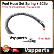5MM FUEL HOSE SET WITH SPRING& 2PCS CLIP STIH FR3000 FR3001 TANAKA SUM328 328 PAIP MINYAK MESIN RUMP