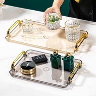 Vive Nordic Tray/Rectangle Tray/Acrylic Transparent Tray/Luxury Gold Tray Decoration Decoration/Mult