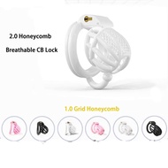 2023 Chastity Cage 1.0&amp;2.0 Honeycomb Breathable Cage 4 Ring Chastity Belt Sissy