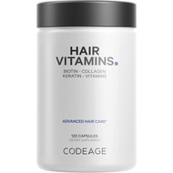 Code Hair Vitamin 1,000 Micrograms, Keratin, Collagen, Vitamin A, B12, C, D3, E, Zinc, Turmeric, Pro