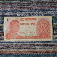 Uang Kertas 1 Rupiah Soedirman Sudirman 1968 Kuno Mahar Antik