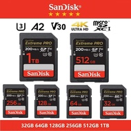 SanDisk Extreme PRO 1TB SD Card 512GB 256GB 128GB 64G 32GB Memory Card SDXC UHS-I U3 V30 For Camera