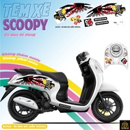 Tem Scoopy 2023 The Simpson | SCP23-05 | Tem Dán Scoopy Đen Trắng Đỏ Decal Chống Nước Bền Màu