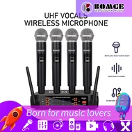 BOMGE4 Channel Wireless Microphone System UHF 4 Handheld Mic Karaoke DJ Singing Meeting Party New Wedding Church Conference Speech