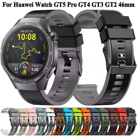 For Huawei Watch GT 5 GT5 Pro 46mm Strap Silicone Watchband For Huawei Watch GT3 GT2 Pro GT4 46mm Me