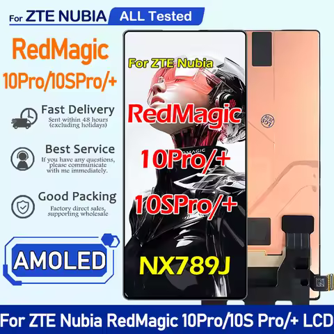 6.85'' AMOLED Display For ZTE nubia RedMagic 10 Pro 10Pro+ 10S Pro 10S Pro Plus LCD Touch Screen Dig