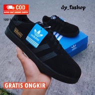 HITAM 100% Real Pict Adidas GAZELLE Black Plain Sneakers (Full Black)