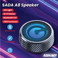 Sada A8 Wireless Bluetooth 360° Stereo Sound Speaker Portable Mini TWS Speakers LED Outdoor Bass