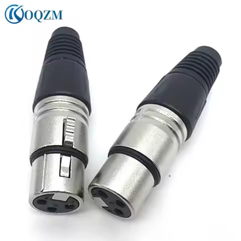 Male & Female 3-Pin 4-Pin 5-Pin XLR Microphone Audio Cable Plug Connectors Cannon Cable Terminals 1p
