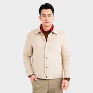 [ONLY ONLINE] Áo Khoác Da Lộn 2 Lớp Nam ARISTINO form Regular Fit vừa vặn kiểu dáng trẻ trung - AJK0