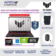 Asus TUF Gaming A16 FA608W-VQT036W 16"WQXGA 165Hz Gaming Laptop ( Ryzen AI 9 HX 370, 16GB, 1TB SSD, 