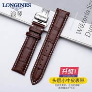 สายนาฬิกา Longines หนังแท้ สำหรับผู้ชายและผู้หญิง Original อันโด่งดัง ช่างฝีมือ L2 L4 ธงทหาร งดงาม Concas สายหนังลูกวัวท้อง