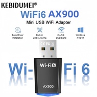 WiFi 6 AX900 USB WiFi Adapter 2.4G/5GHz 900Mbps Wireless Ethernet WiFi การ์ดเครือข่ายไดรฟ์ USB Dongl