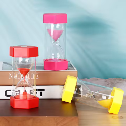 1pcs Colorful Sandglass 1/3/5/10/15min Glass Hexagonal Hourglass Timer Kid Gift Sand Timer Decoratio