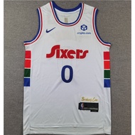 2025 new  NBA men’s Philadelphia 76ers #0 Tyrese Maxey embroidery basketball jerseys jersey city whi
