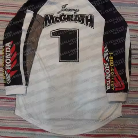 Honda Jersey Motocross Vintage #1 MCGRATH Racing Products Long Sleeve Breathable Quick Dry Motorcycl