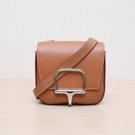 HERMES(愛馬仕) della cavalleria Mini 18 37金棕色 Epsom皮 U刻 銀扣