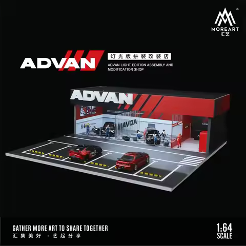 TimeMicro&MoreArt 1/64 ADVAN HKS theme painting shop lighting version assembly scene model