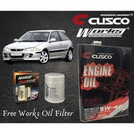 PROTON SATRIA 1998-2006 CUSCO JAPAN FULLY SYNTHETIC ENGINE OIL 5W40 SN/CF ACEA FREE WORKS ENGINEERING OIL FILTER