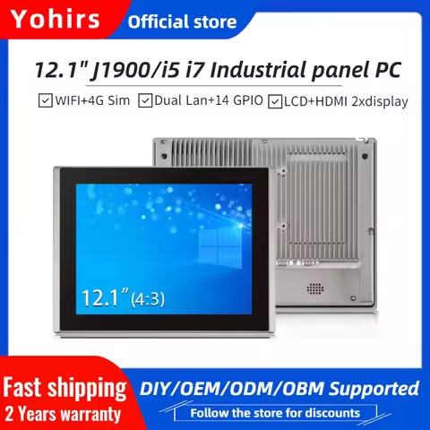 12.1 Inch Industrial Tablet Panel PC Intel i7 8550U i5 8250U IP65 Waterproof Touch Screen 2LAN LCD H