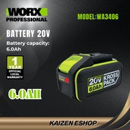 WORX Genuine WA3406 Bateri 20V 6.0AH I 20V 6.0AH Battery