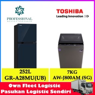 [NEW] Toshiba Inverter Refrigerator GR-A28MU(UB/UK)+7KG AW-J800AM(SG) / 9KG AW-J1000FM(SG) Washing M