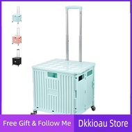 Trolley Storage Box Adjustable Portable Foldable Supermarket Shopping Cart with Wheels