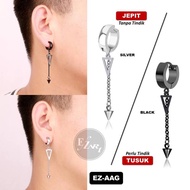EZ-AAG ANTING KOREA JEPIT TUSUK SEGITIGA SPIKE STAINLESS PRIA WANITA