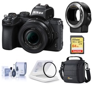 Nikon Z 50 DX-Format Mirrorless Camera with 16-50mm f/3.5-6.3 VR Lens, Bundle with FTZ II Mount Adap