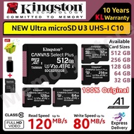 Kingston1TB 512GB 256GB 128GB 32GB 64GB SDCS2 Micro SD Card 100MB/S Read Speed Class 10 Memory Card