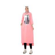 Baju Ling Tunik Midi Dress Combad Dress Wanita Terbaru Kekinian 2023 Gamis GHANIA MIDI DRESS KAOS KATUN COMBED JUMBO