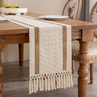 Table Runner New Cotton Linen Color Matching Table Cloth Coffee Table Cloth Bed Runner Tassel Table 