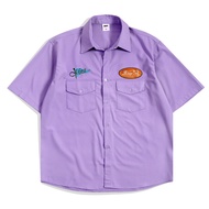 KEMEJA Mnst Workshirt | Short Shirt | Purple Purple Purple | Haruka Haruka