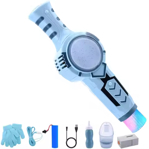 Smoke Bubble Machine for Kids, Magic Smoke Bubble Wand with Gloves, Elastic Bubble Fog Wand, Colorfu