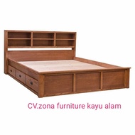 dipan kayu minimalis 180x200 ranjang size Quinn