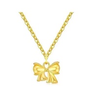 Good Meaning Gold Bow Necklace Pure Gold Concentric Knot Pendant for Wife Lovers