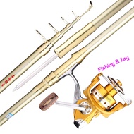 Super hard long cast telescopic rod Carbon cloth ultra tough 2.1m-4.5m Batang pancing Telescopic fis
