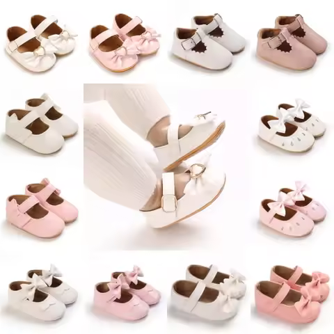 Baby Girl First Walkers 0-12 Months Princess Shoes PU Leather Soft Sole Cute Fashion