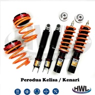 Perodua Kelisa Kenari - HWL st1 series fully adjustable absorber coilover