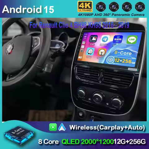 Car Radio Android 15 Carpaly For Renault Clio 4 BH98 KH98 2016 - 2019 GPS Navigation Multimedia Play