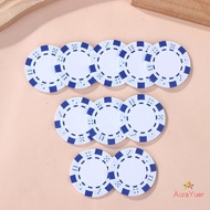 [AuraYuer] 10 Pcs ABS Plastic   Casino Texas Hold'em  Metal Coins 11.5g   Game Chip Set Accessories 